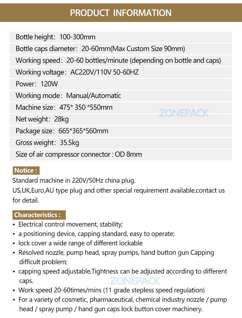 ZS-XG6100 Desktop Dropper  Screw Plastic Glass Bottle Cap Capping Machine
