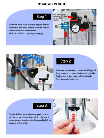 ZONESUN Pneumatic Oral Liquid Penicillin Antibiotic Injectable Bottle Capper Aluminum Plastic Glass Vial Crimper Capping Machine