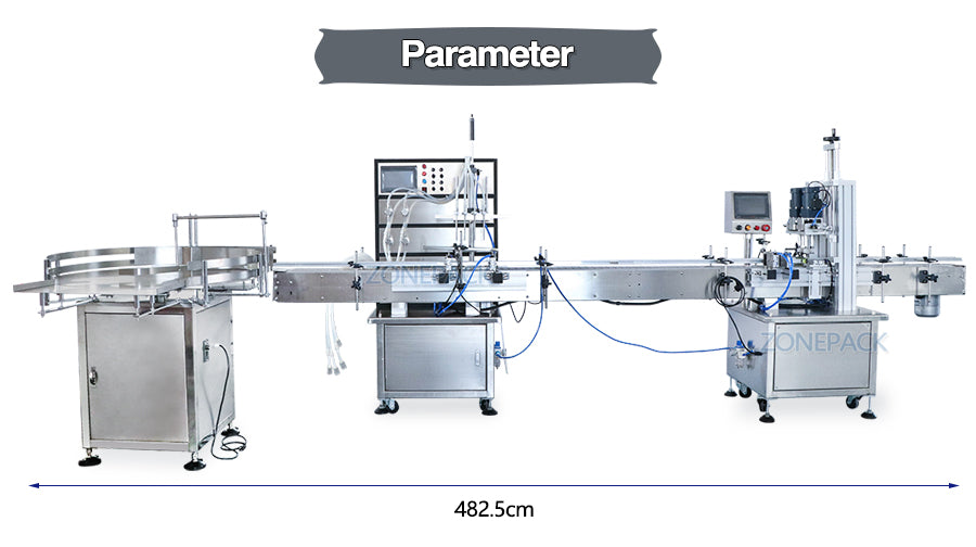 ZONEPACK Production Line for Juice Milk Small Automatic Bottle Alcohol Hydrogen Peroxide Liquid Turntable Capping Filling Machine