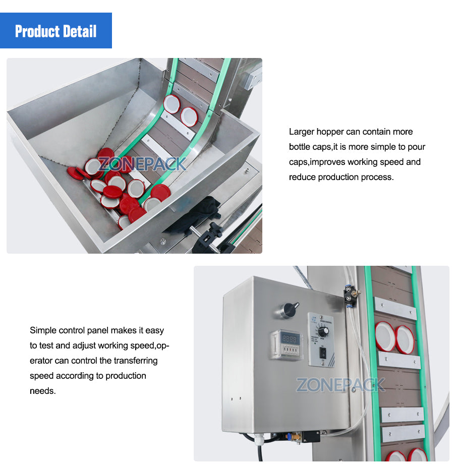 ZONESUN ZS-SLJ1 Automatic Customize Plastic PET Bottle Cap Feeding Machine