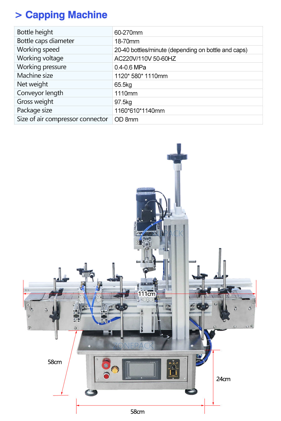 ZONEPACK ZS-FAL180D Automatic Production Line Bottle Plastic Box Carton Liquid Beverage Oil Filling Capping Labeling Machine