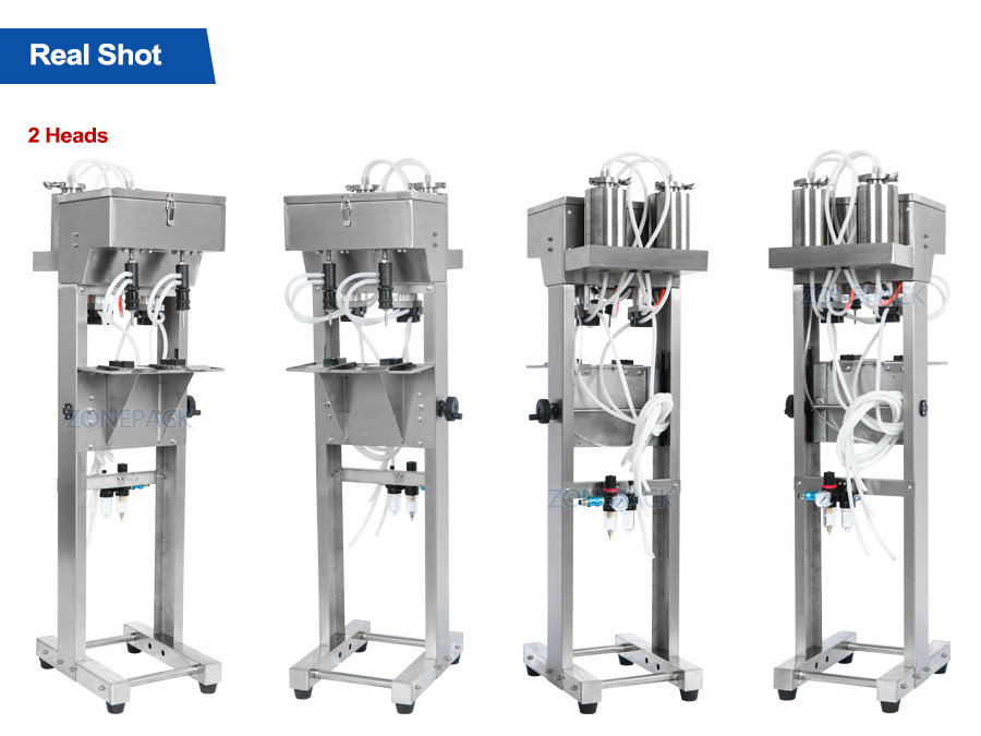 ZONEPACK 2 Heads Vacuum Liquid Perfume Filling Machine Pneumatic Filler