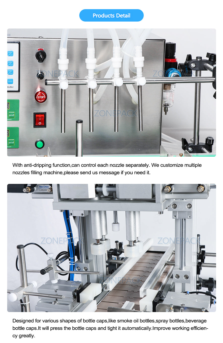 ZONEPACK Automatic Liquid Filling Capping Labeling Machine Production Line Liquid Soap Oil Beverage Bottle Water Making Machines