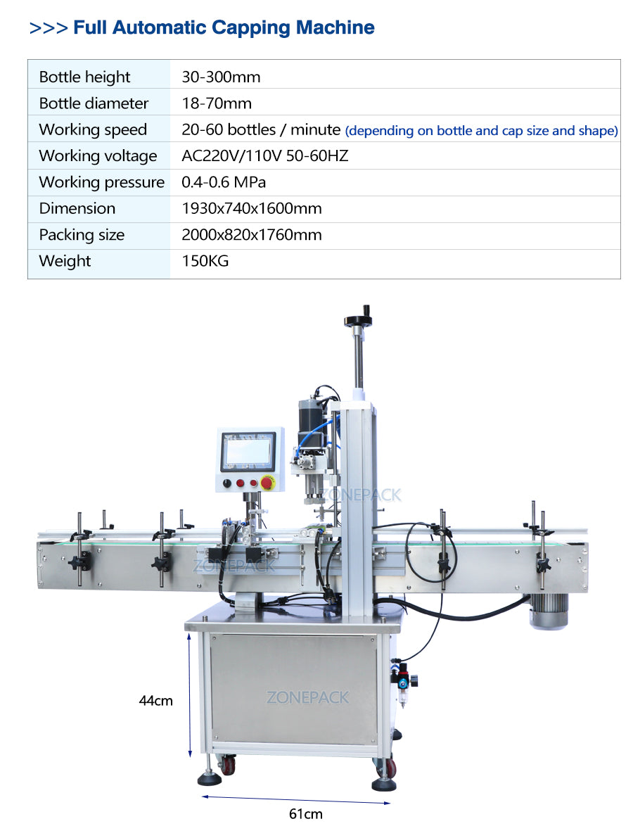 ZONEPACK Production Line for Juice Milk Small Automatic Bottle Alcohol Hydrogen Peroxide Liquid Turntable Capping Filling Machine
