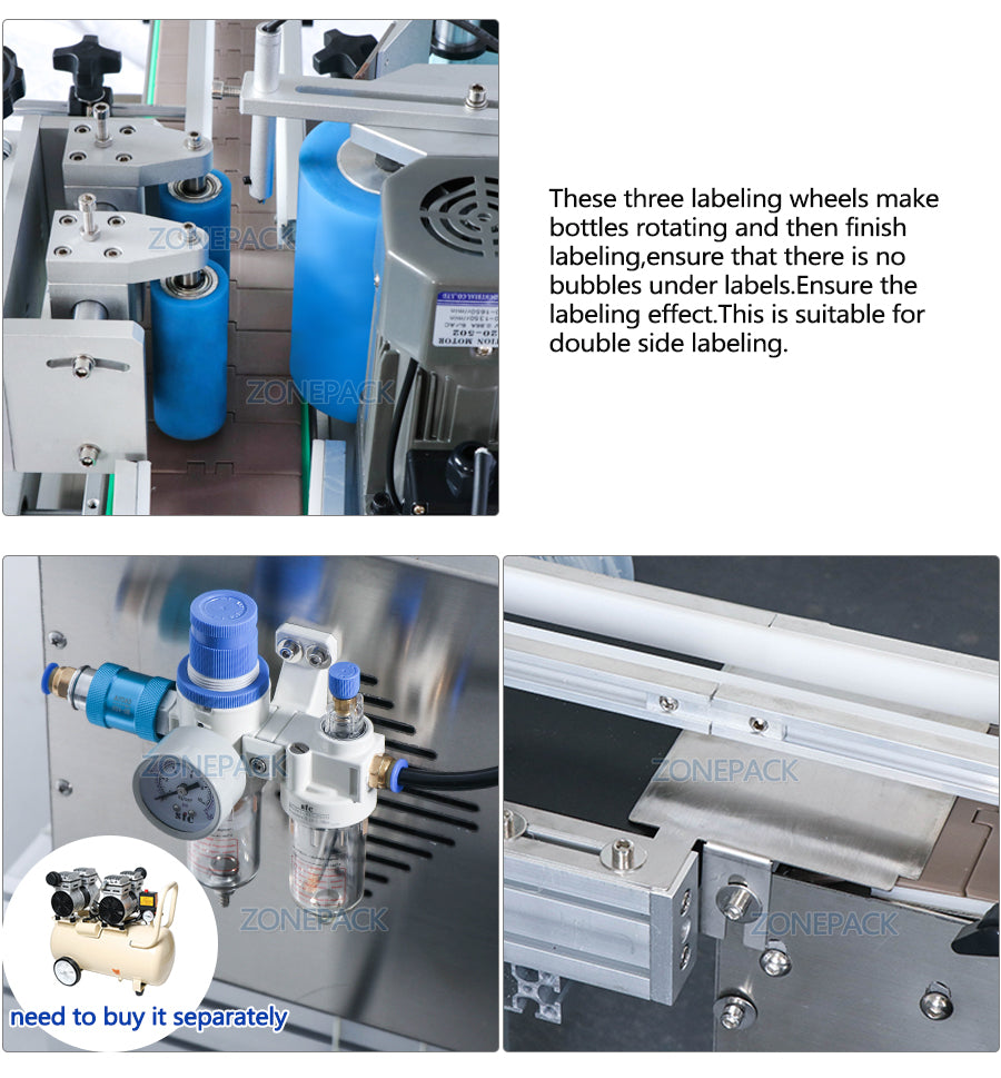 ZONEPACK ZS-FAL180D Automatic Production Line Bottle Plastic Box Carton Liquid Beverage Oil Filling Capping Labeling Machine