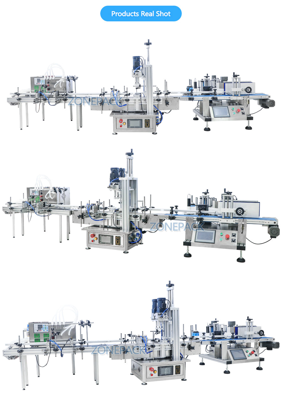 ZONEPACK Automatic Liquid Filling Capping Labeling Machine Production Line Liquid Soap Oil Beverage Bottle Water Making Machines
