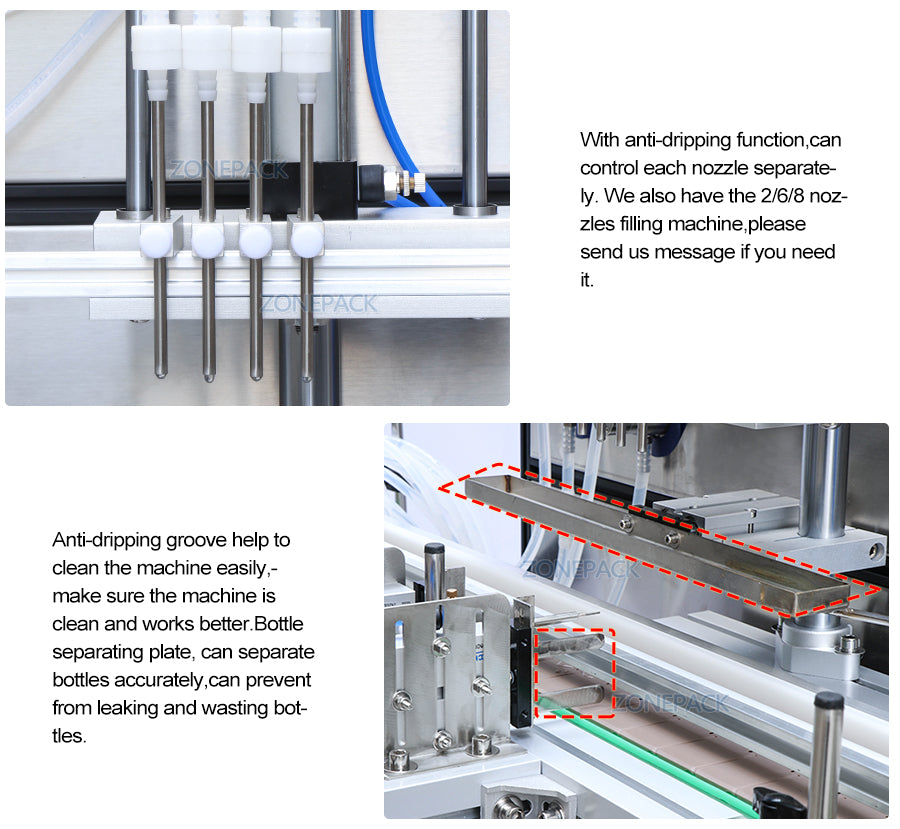 ZONEPACK Production Line for Juice Milk Small Automatic Bottle Alcohol Hydrogen Peroxide Liquid Turntable Capping Filling Machine