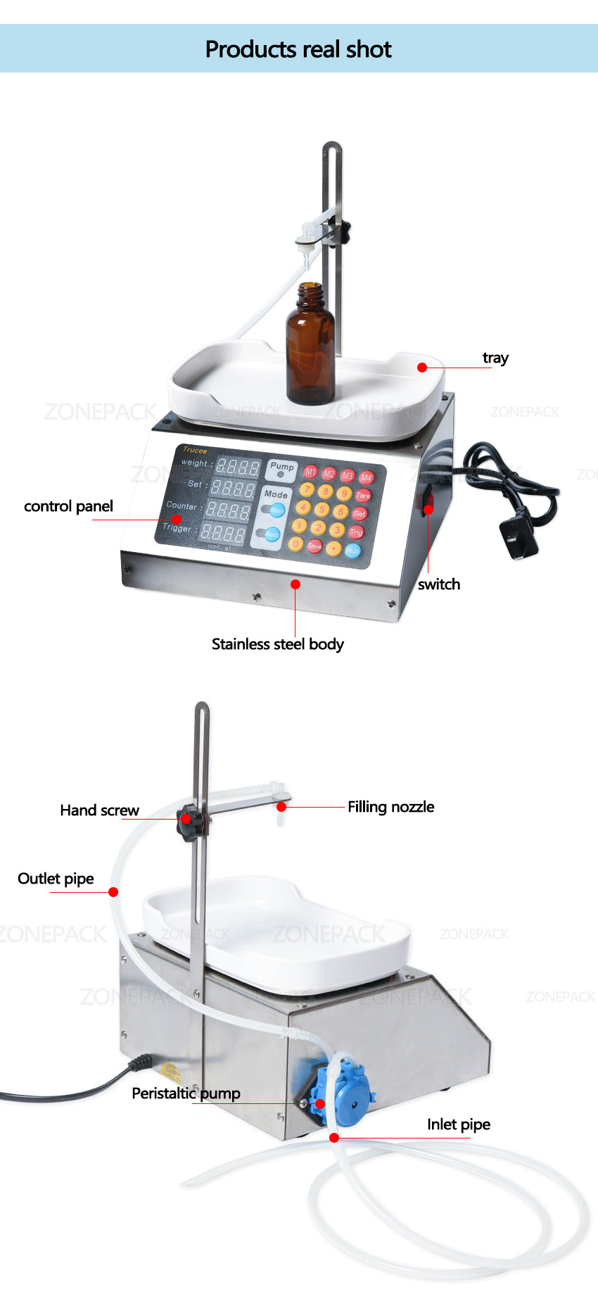 ZS-M90 0-50ml Small Automatic CNC Liquid Weighing Filling Machine