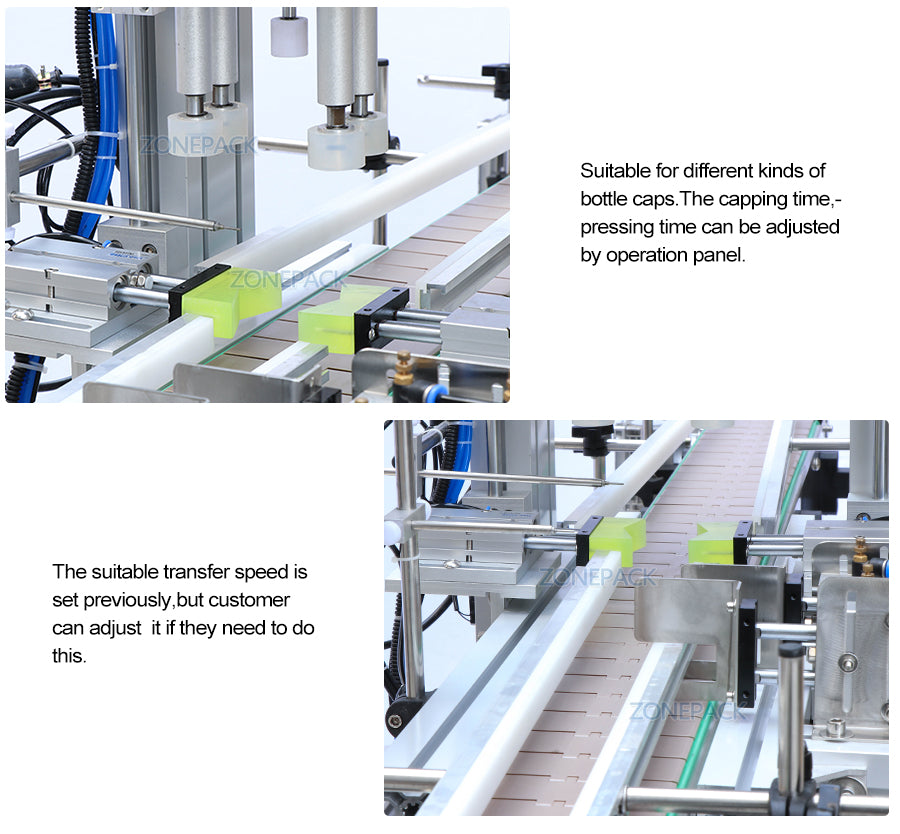 ZONEPACK Production Line for Juice Milk Small Automatic Bottle Alcohol Hydrogen Peroxide Liquid Turntable Capping Filling Machine