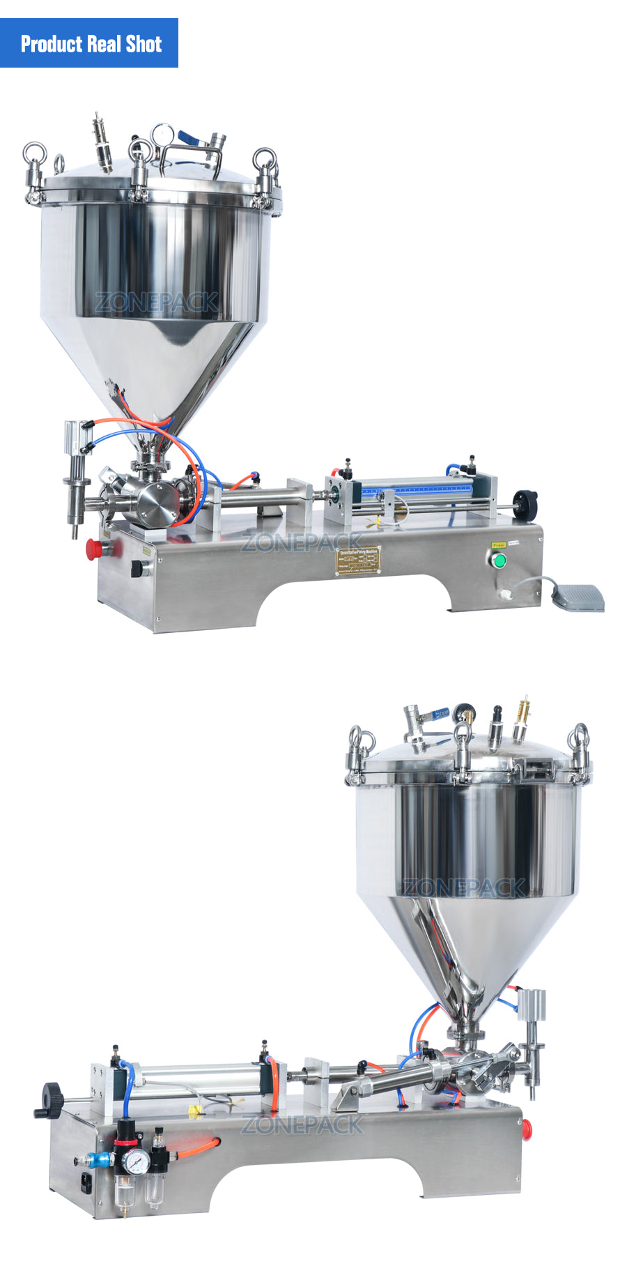ZS-GTP1 Semi Auotmatic Pressurized Paste Filling Machine for Viscous Liquid Honey