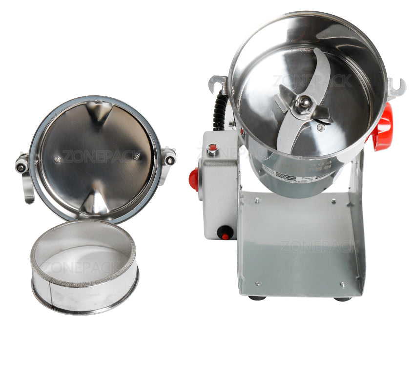 ZONEPACK 800g Stainless Steel Household Electric Flour Mill Powder Grinder Machine Herb Corn Spice Grinder Beverage Machinery