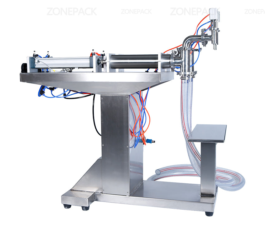 ZONEPACK Automatic Pneumatic Standing Double Nozzles Liquid Beverage Shampoo Oil Filling Machine Vertical Water Bottle Filler