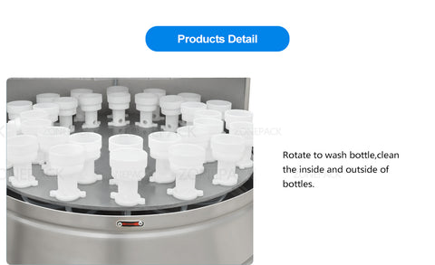 ZONESUN ZS-WB32 Вращающаяся молочная винная пластиковая маленькая полуавтоматическая машина для переработки стеклянных бутылок для домашних животных Упаковочная машина