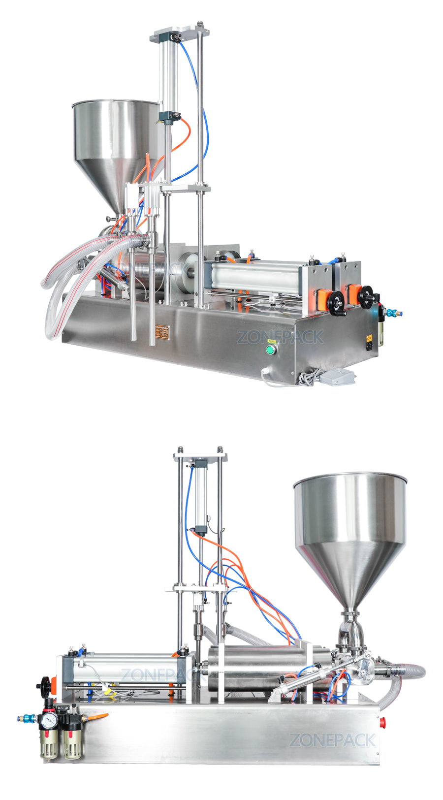 ZONEPACK ZS-GTD2 Double Diving Nozzles Paste Filling Machine Water Cream Shampoo Moisturizer Lotion Cosmetic Oil Honey Stick Food