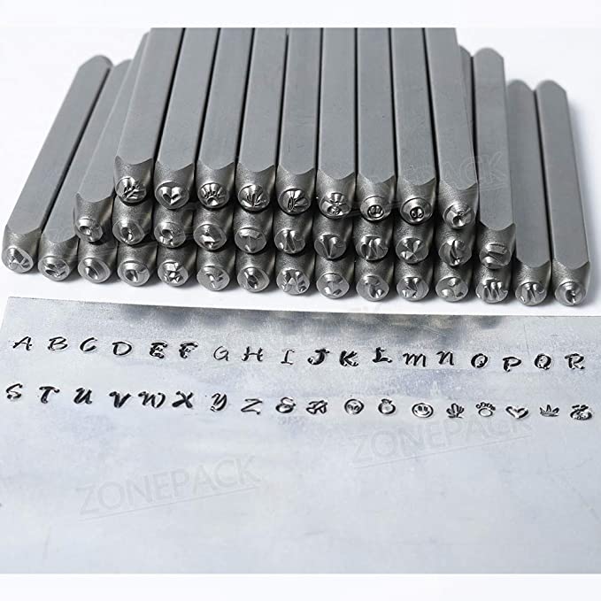 ZONEPACK Metal Letter And Number Set (36 pieces/set, A to Z and 0-9) Stamping Tools