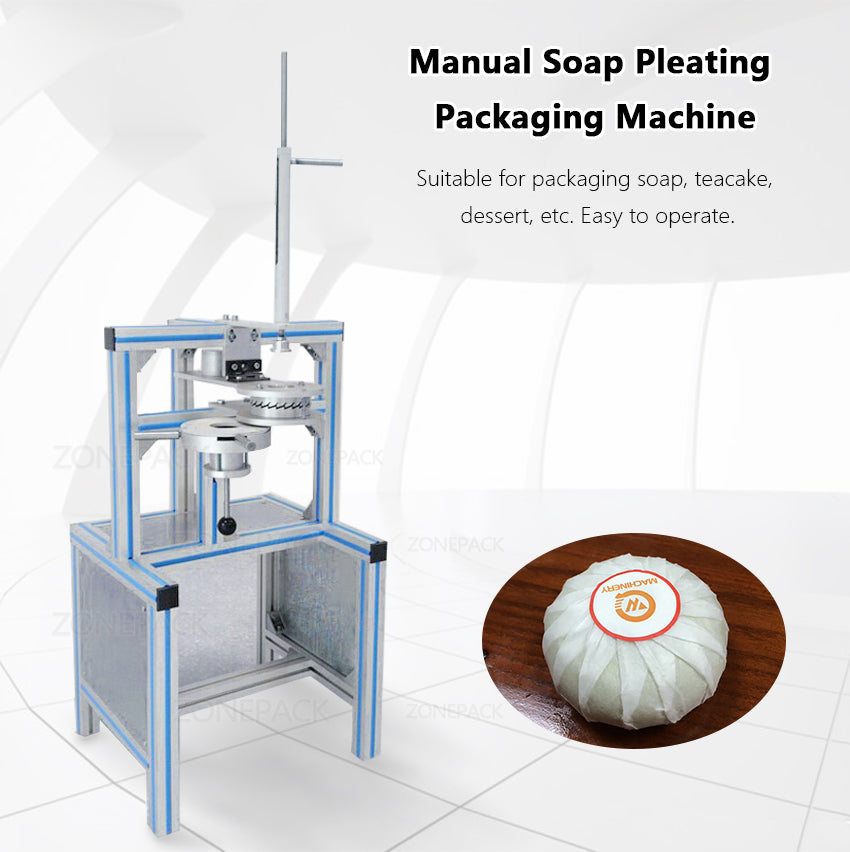 ZONEPACK Manual Round Sphere Hotel Soap Pleated Wrapping Machine ZS-PK940 Toilet Block Pleating Packaging Machine