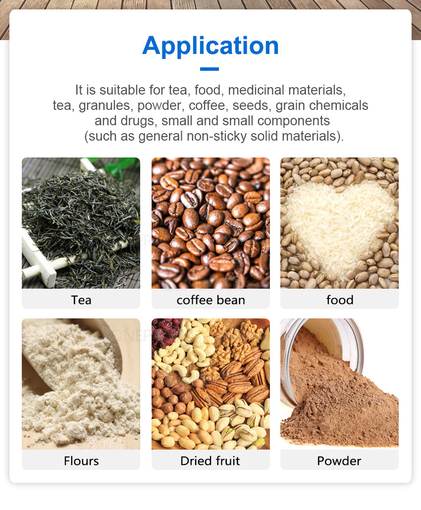 ZONEPACK 3000g Food Racking Machine Granular Powder Materials Weighing Packing Machine Filling Machine For Seeds Coffee Bean