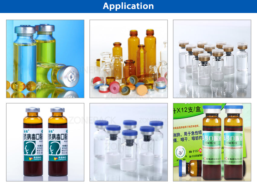 ZONEPACK Автоматическая индивидуальная бутылка пенициллина Эфирное масло Косметический флакон Машина для наполнения и укупорки напитков