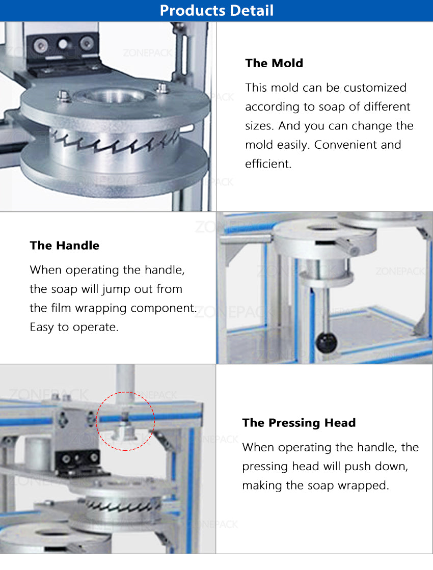 ZONEPACK Manual Round Sphere Hotel Soap Pleated Wrapping Machine ZS-PK940 Toilet Block Pleating Packaging Machine