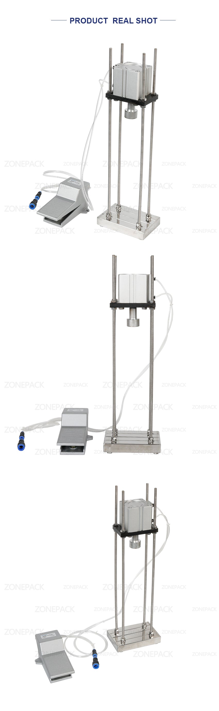 ZONEPACK Pneumatic Beer Capping Machine Semi-automatic Cap Sealing Machine Manual Bottle Capper Commercial Bar Brewery