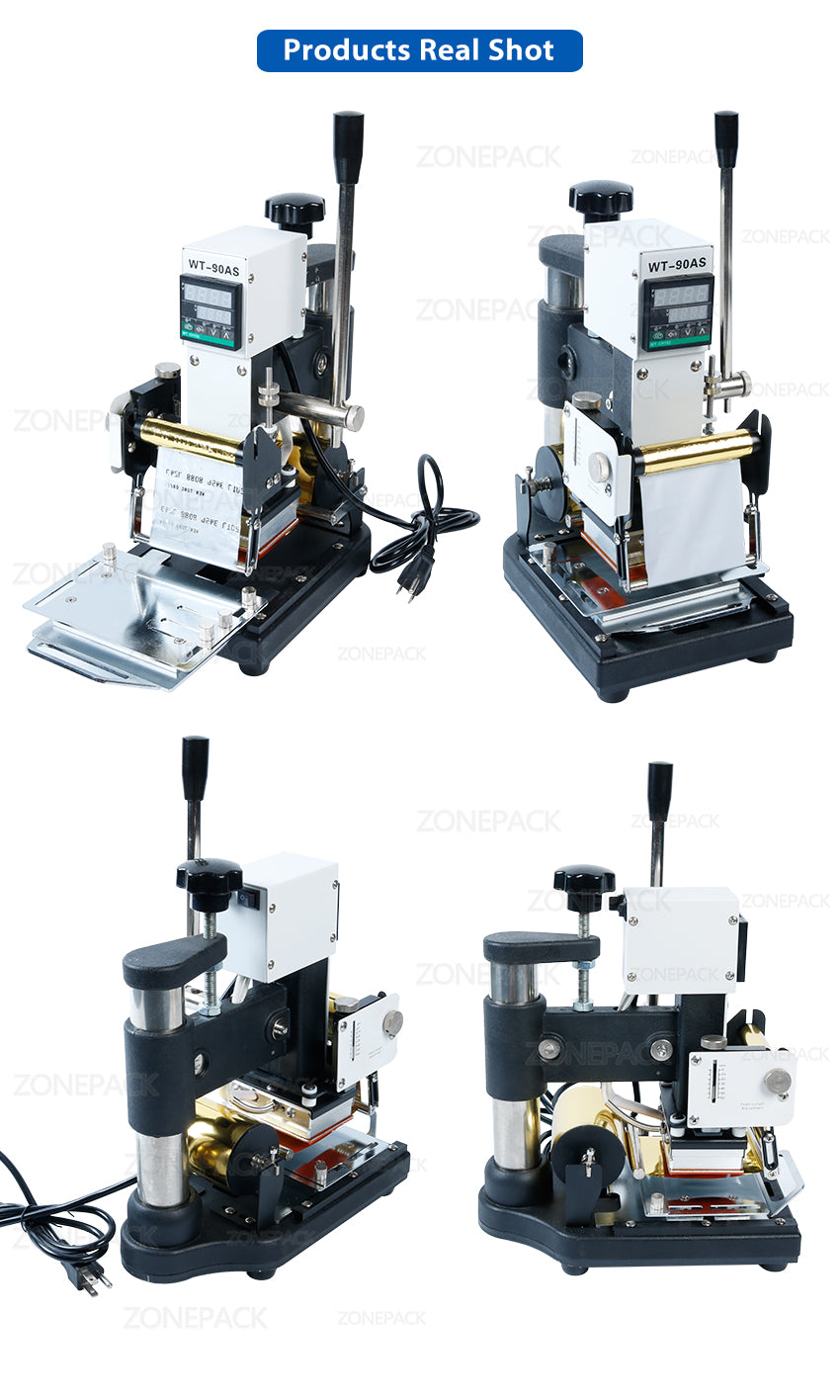 ZONEPACK Hot Stamping Machine For PVC Card Member Club Hot Foil Stamping Bronzing Machine WT-90AS Credit Card Heat Press Machine