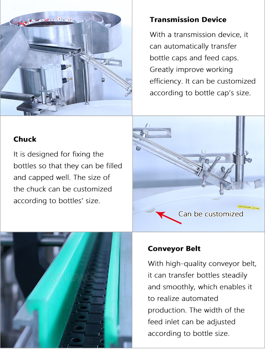 ZONEPACK Автоматическая индивидуальная бутылка пенициллина Эфирное масло Косметический флакон Машина для наполнения и укупорки напитков