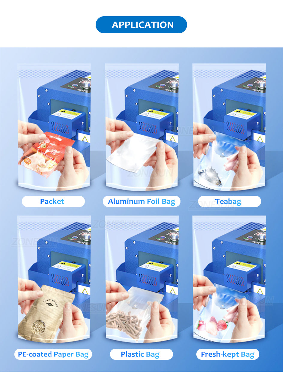 ZS-GLF1 Portable Bag Sealer Aluminum Foil Composite Plastic Film PE Paper Sealing Machine