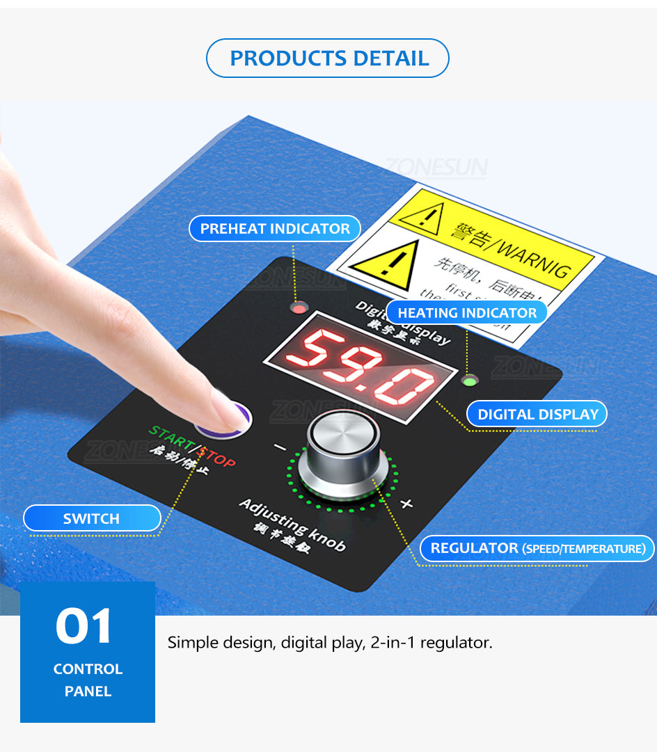 ZS-GLF1 Portable Bag Sealer Aluminum Foil Composite Plastic Film PE Paper Sealing Machine