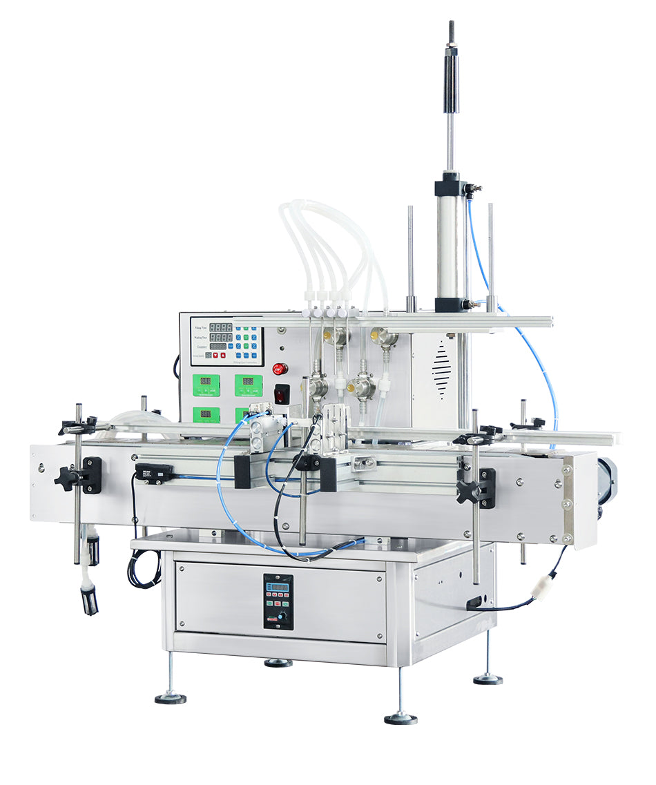 ZONEPACK ZS-DTMP4AL 4 насадки для дайвинга Флакон с магнитным насосом Настольная парфюмерная жидкая банка Автоматическая машина для наполнения бутылок с цепным конвейером