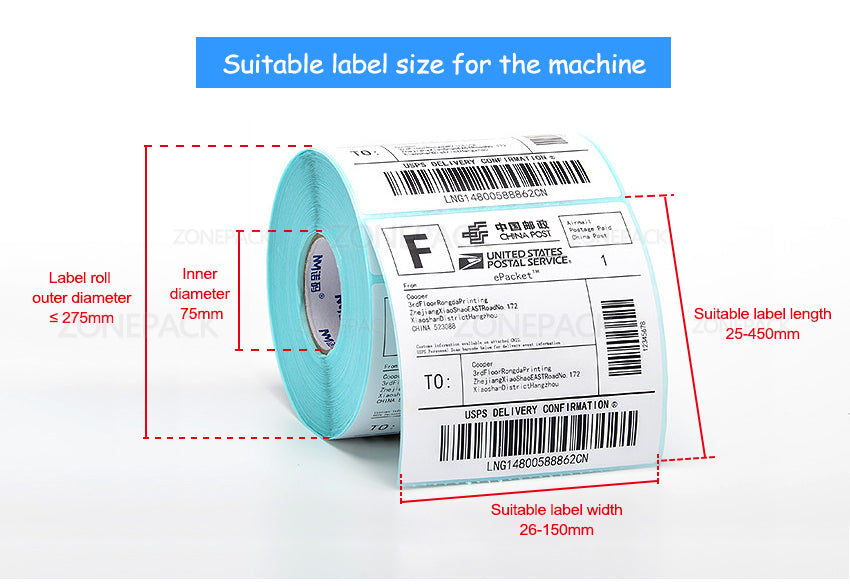 ZONEPACK Double Labeling Machine Double sides Labeller FH-130M (220V/50HZ)