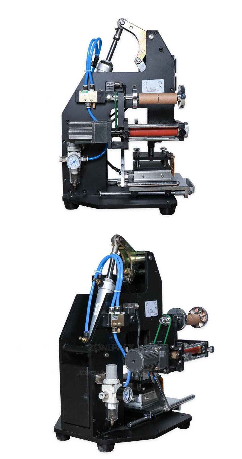 ZONESUN ZY-819k2 116*120mm Pneumatic Leather LOGO Hot Foil Stamping Machine