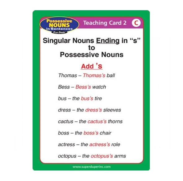 possessive nouns in sentences