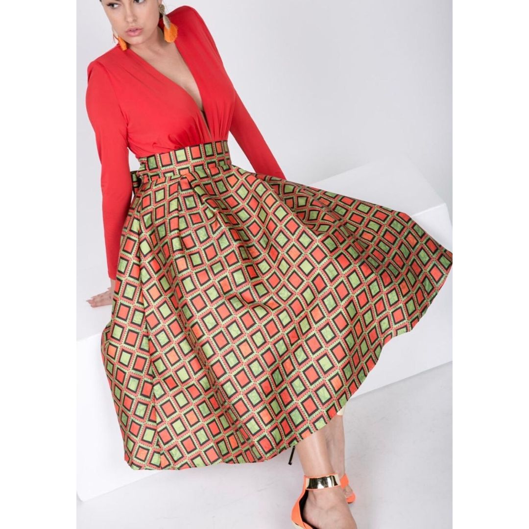 Festive Flare Midi Skirt