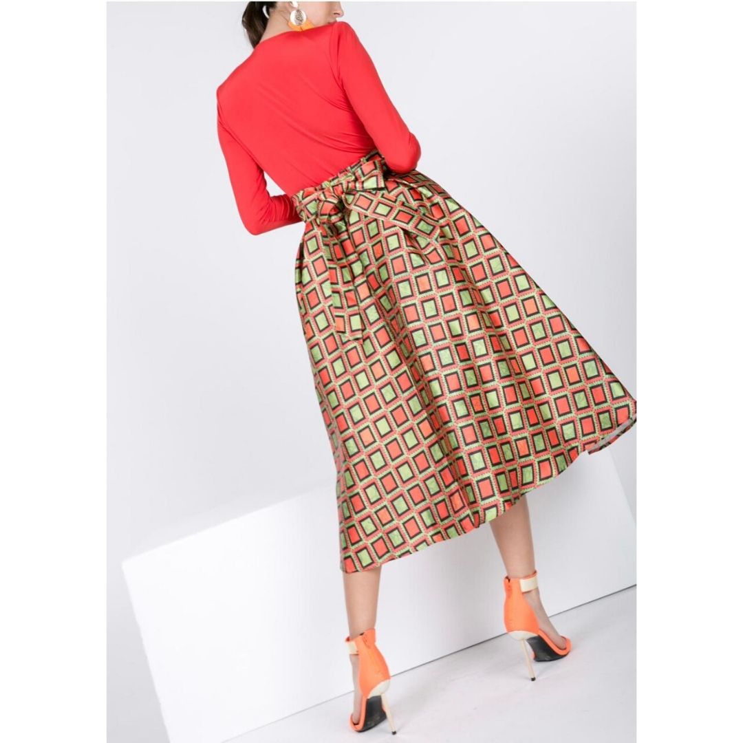 Festive Flare Midi Skirt