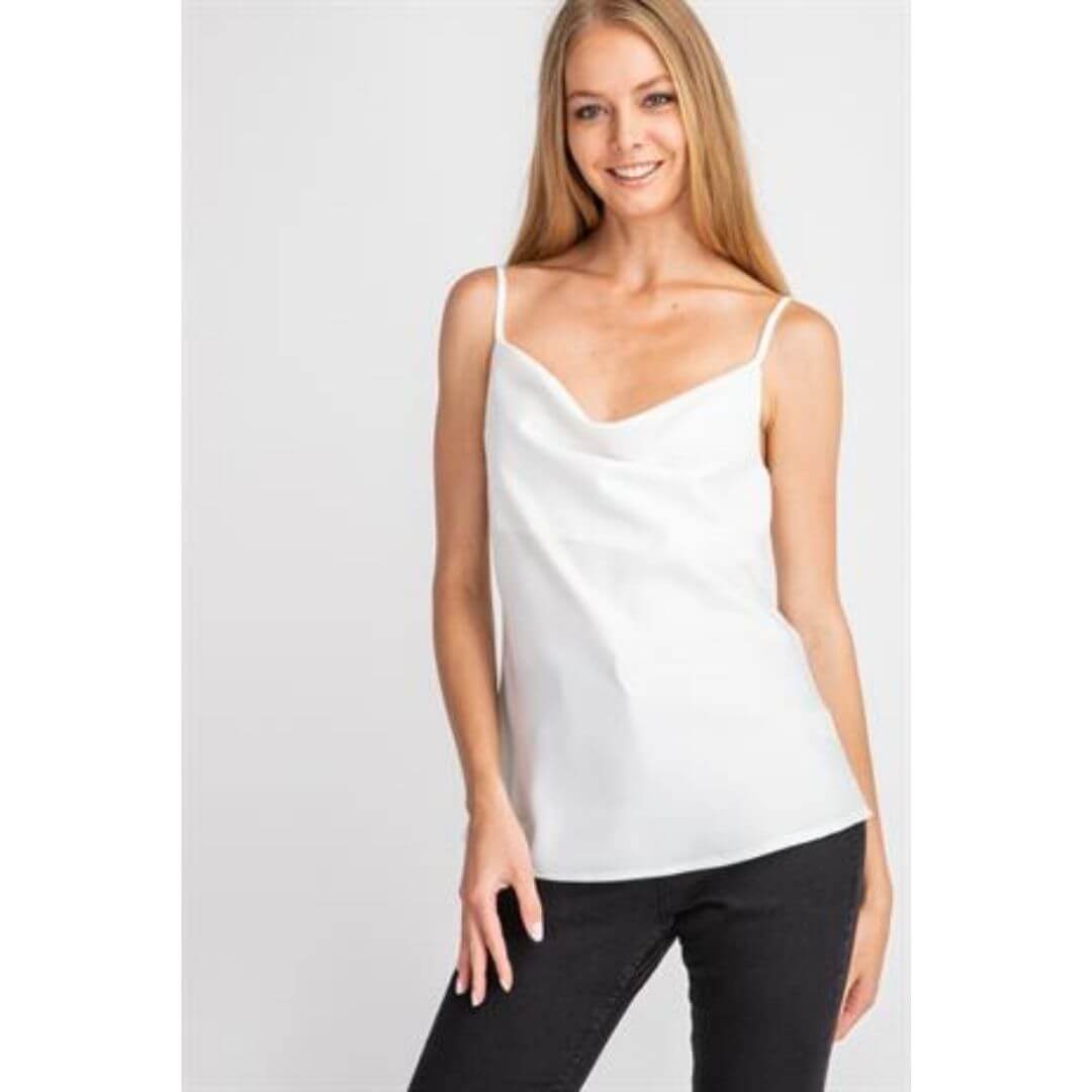 Satin Cowl Neck Cami