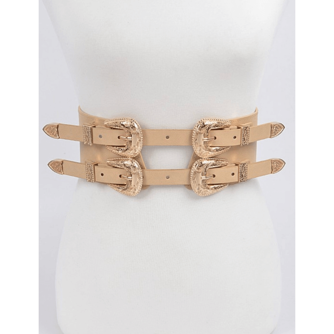 Double Buckle Band Belt (Two Colors)