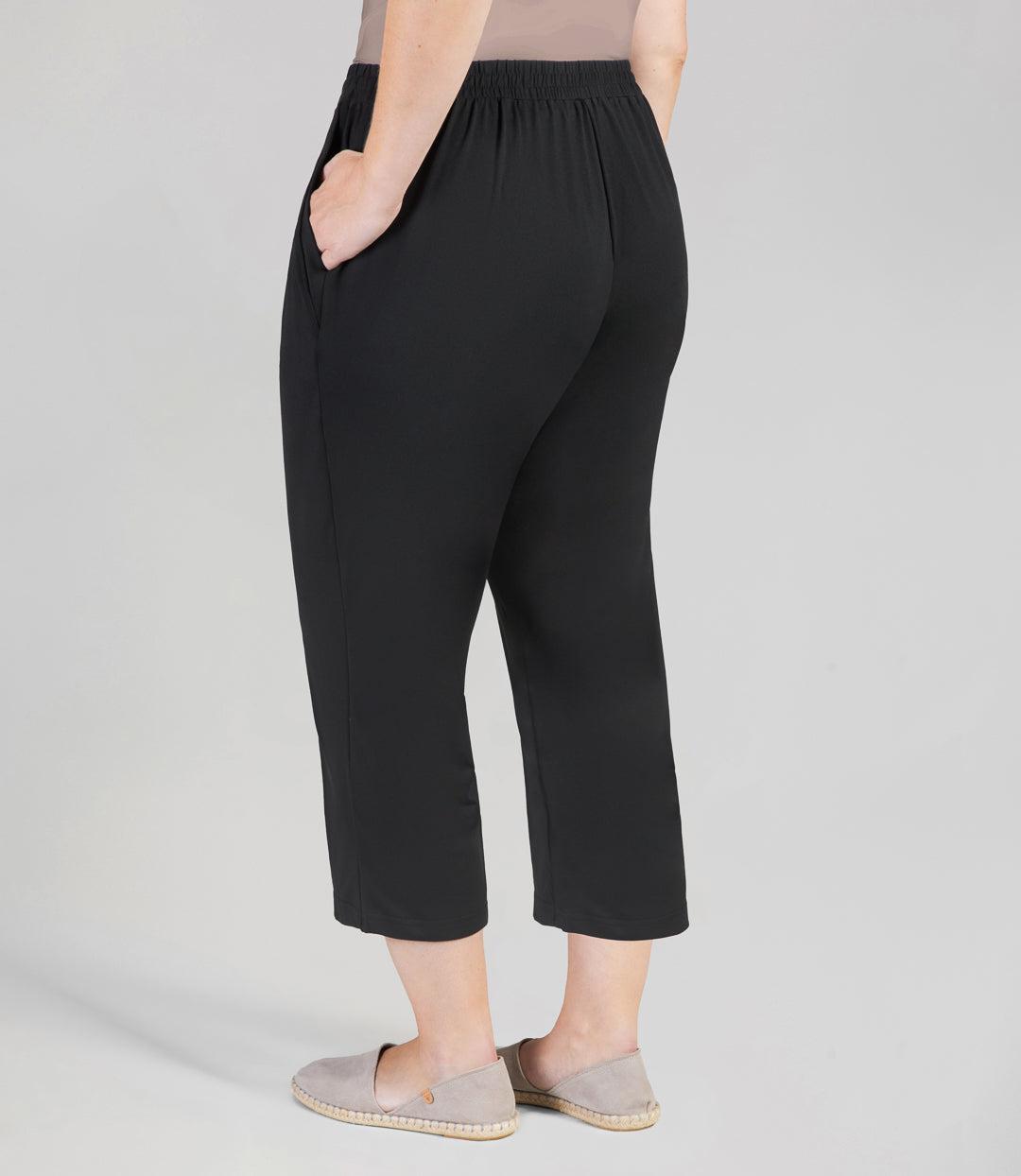 SoftWik Relaxed Fit Long Capris with Pockets Basic Colors