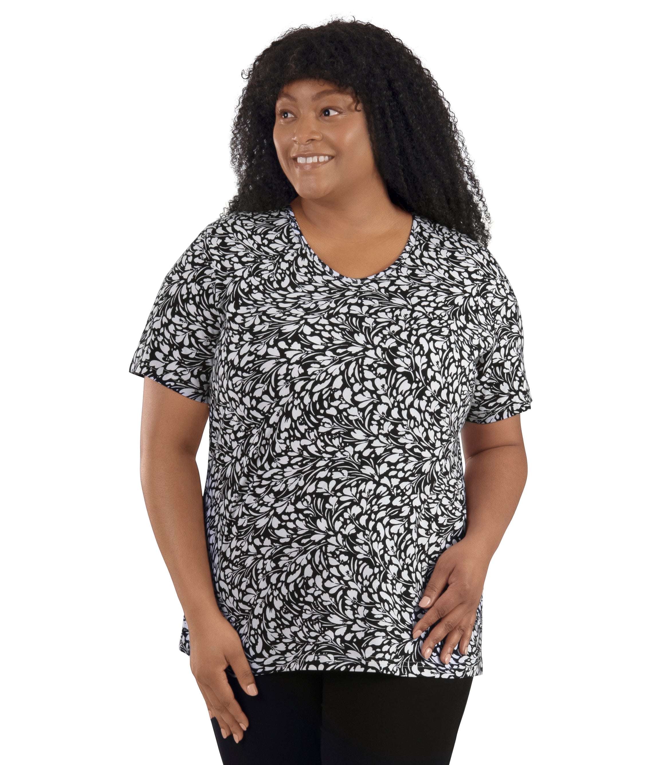 LifeStyle Cotton Short Sleeve Top Botanic Print