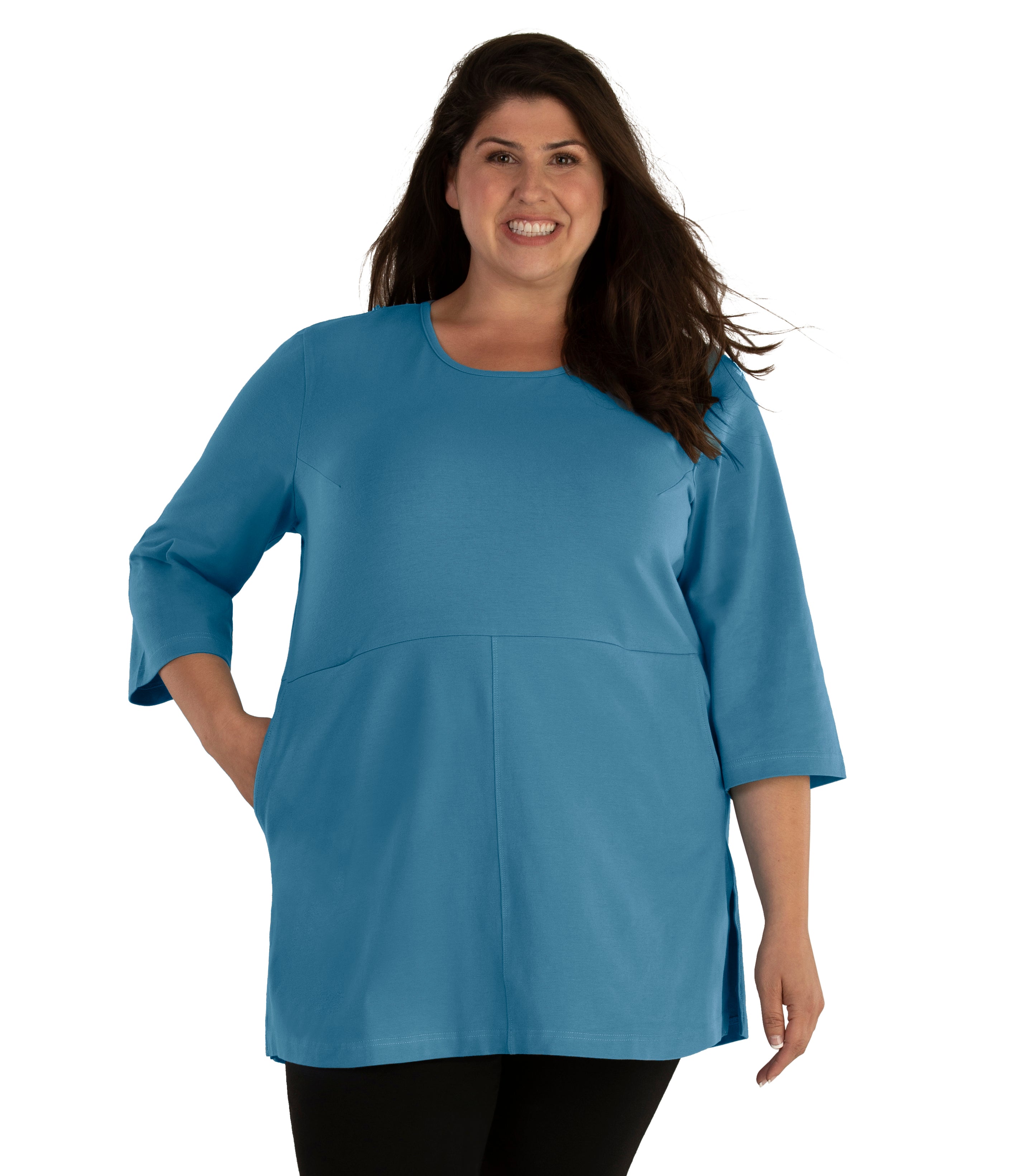 Stretch Naturals Empire Tunic with Pockets Classic Colors  - FINAL SALE