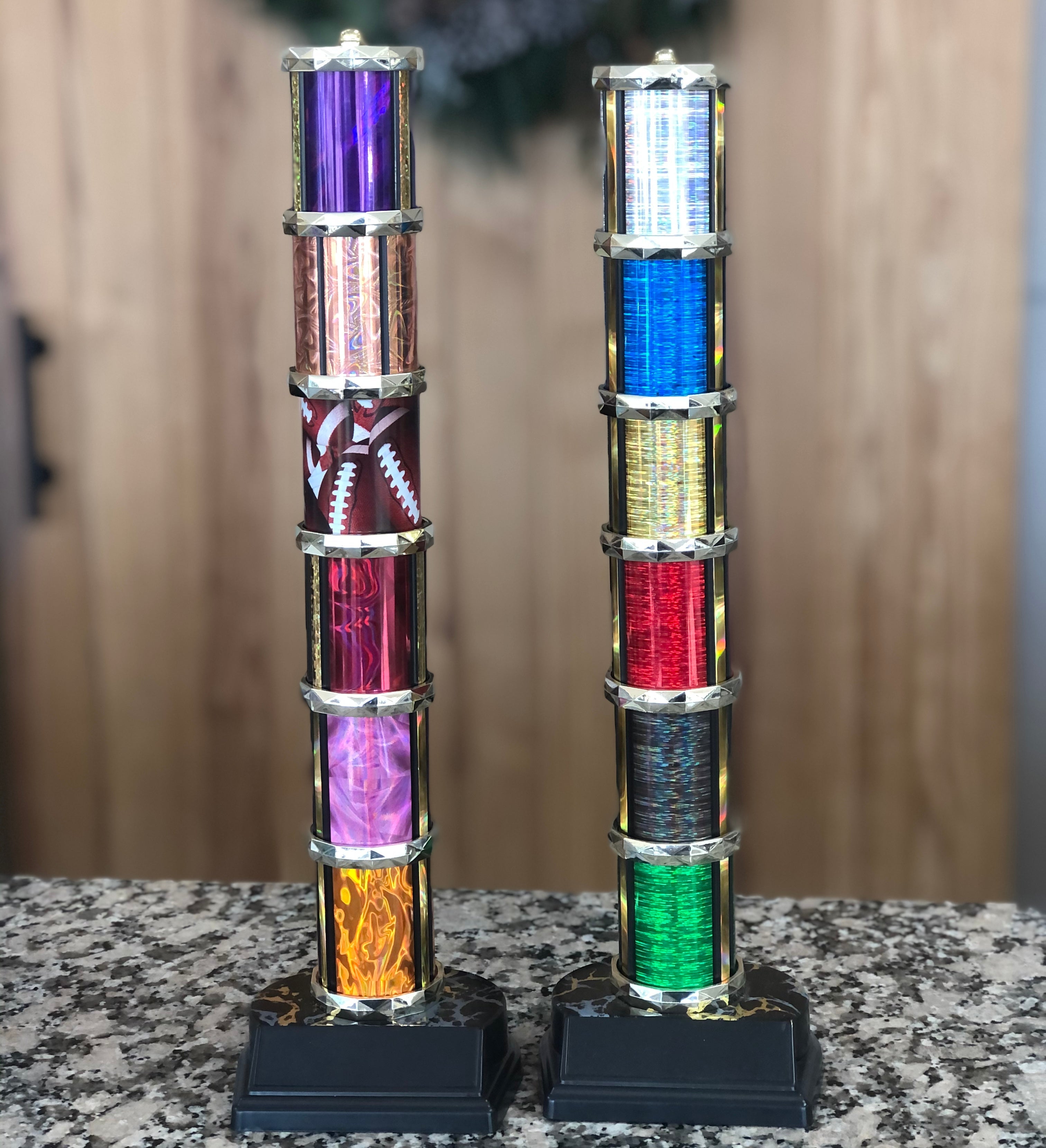 Cheerleading Trophy - Colored Column w/ Year