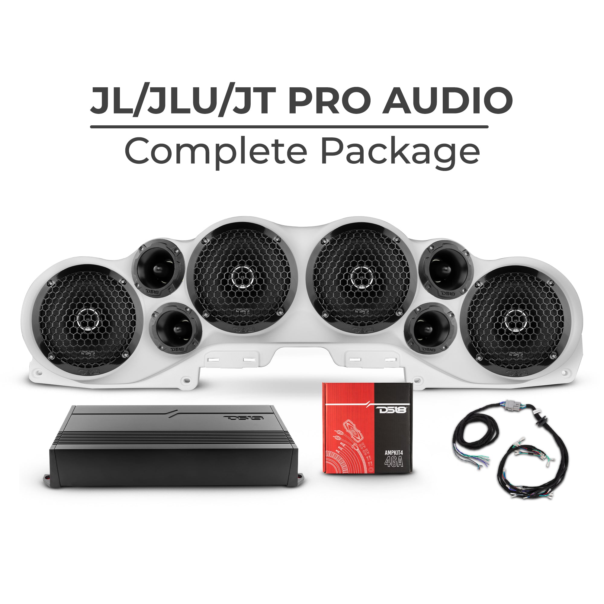 DS18 Jeep JL/JLU/JT Pro Audio Complete Sound Bar Package