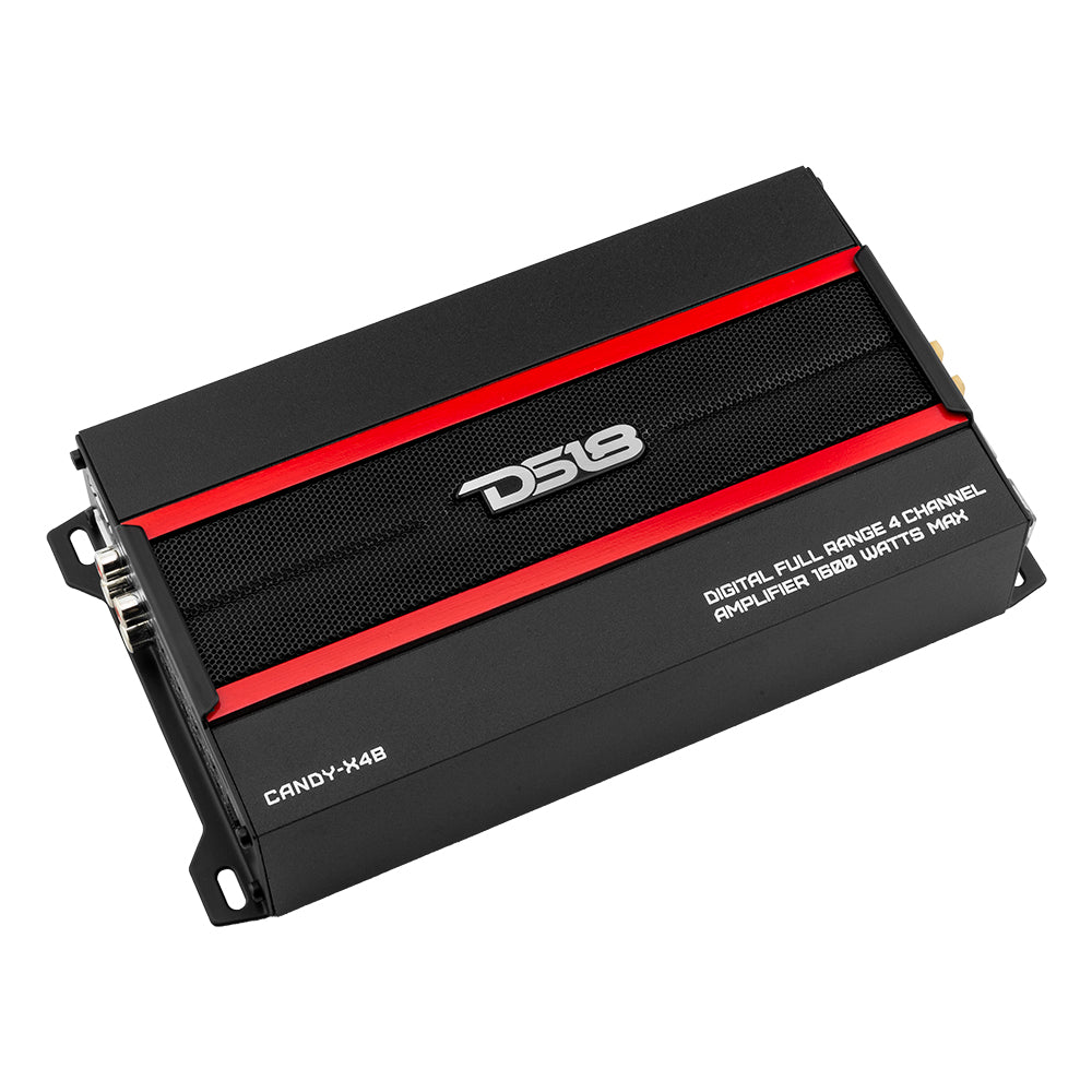 DS18 CANDY-X4B Compact Full-Range Class D 4-Channel Car Amplifier 1600 Watts