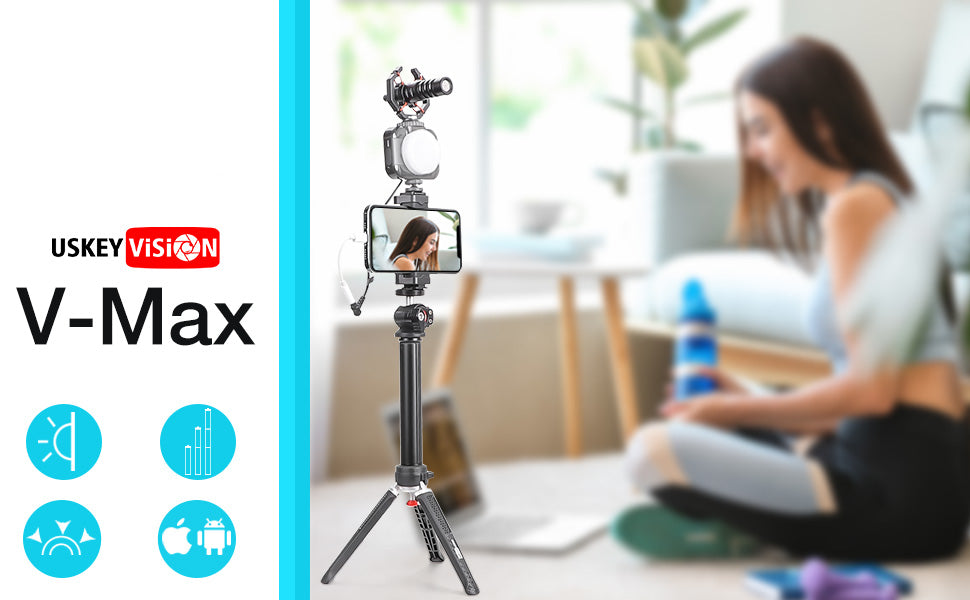 v-max vlogging kit with monopod video light