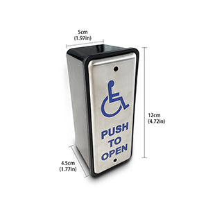 slim stainless steel handicapped push panel