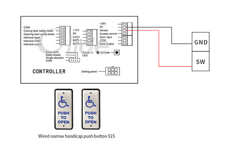 wiring diagram with olide-515 wired handicapped push button