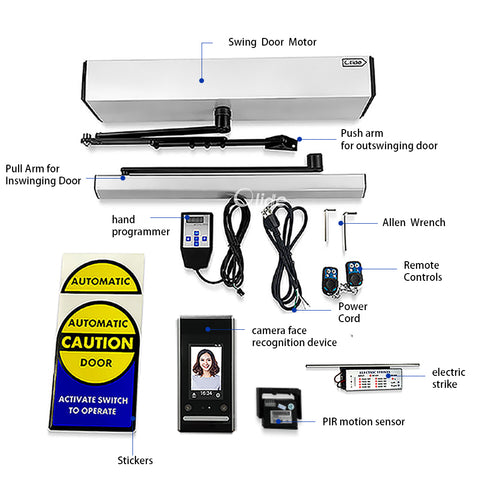 Olide-120B Touchless Automatic Swing Door Opener with Face Recognition device,office attendance