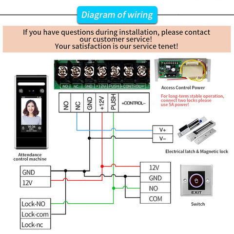 Face Recognition attendance machine wiring diagram