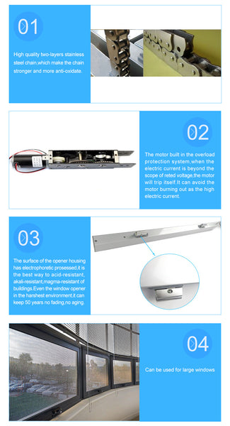 Aluminum alloy double chain window opener