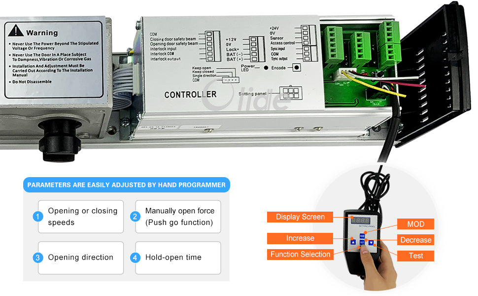 olide-120B touchless automatic swing door parameter adjustment