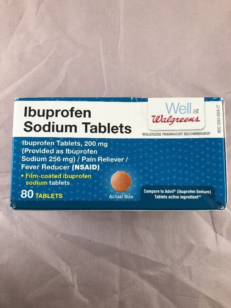 Walgreens Compare to Advil Ibuprofen Sodium 80 Tablets 200mg 11/18 Pain Fever